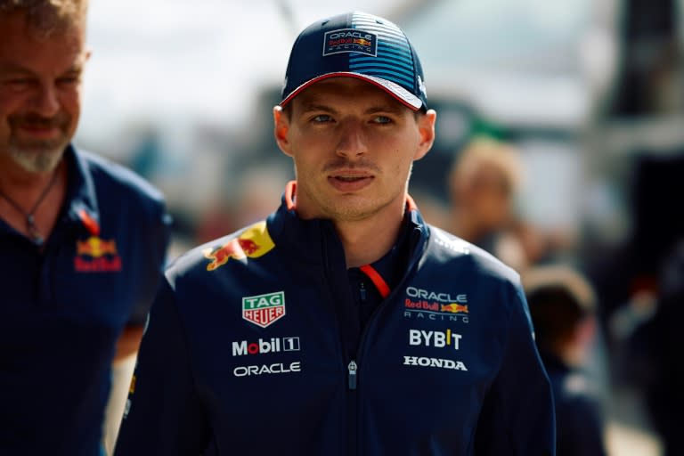 Max Verstappen at Silverstone on Thursday after clearing the air with his friend Lando Norris (BENJAMIN CREMEL)