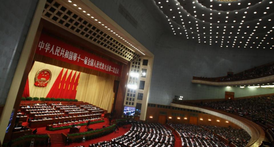 全國人大通過港版國安法的決定草案。(Gettyimages)