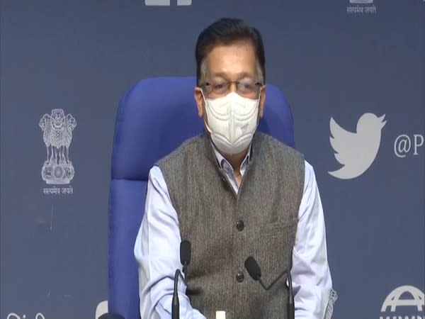 Health Secretary Rajesh Bhushan doing press conferance on COVID-19 situation on December 1 in Delhi. (Photo/ANI)