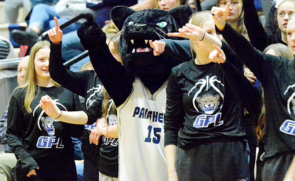 The Great Plains Lutheran Panther mascot appears to be all fired up about first-time matchups between the GPL and Watertown high school boys and girls basketball teams this winter.