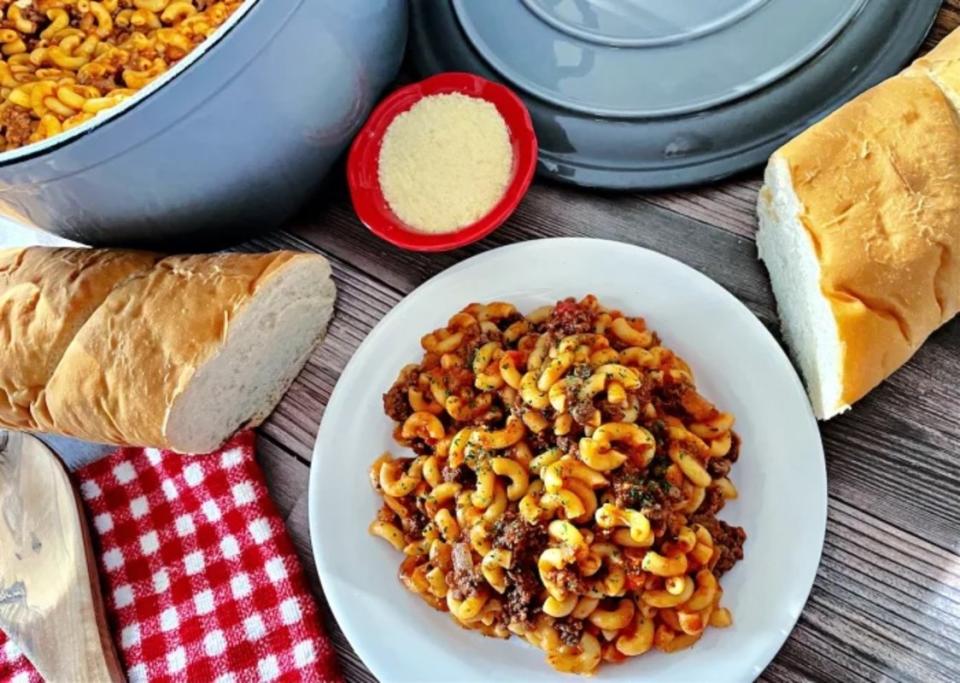 <p>Krista Marshall</p><p>Sure to become your go-to dish when time is short.</p><p><strong>Get the recipe: <a href="https://parade.com/842574/kristamarshall/goulash/" rel="nofollow noopener" target="_blank" data-ylk="slk:Easy Goulash;elm:context_link;itc:0;sec:content-canvas" class="link ">Easy Goulash</a></strong></p><p><strong>Related:60 <a href="https://parade.com/1157310/kristamarshall/easy-pasta-bakes/" rel="nofollow noopener" target="_blank" data-ylk="slk:Easy Pasta Bakes;elm:context_link;itc:0;sec:content-canvas" class="link ">Easy Pasta Bakes</a></strong></p>