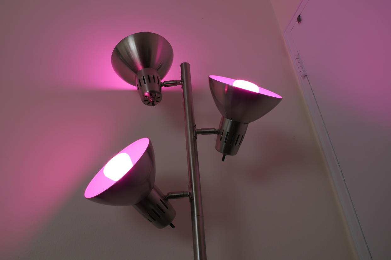 Philips Hue smart lights in lamp