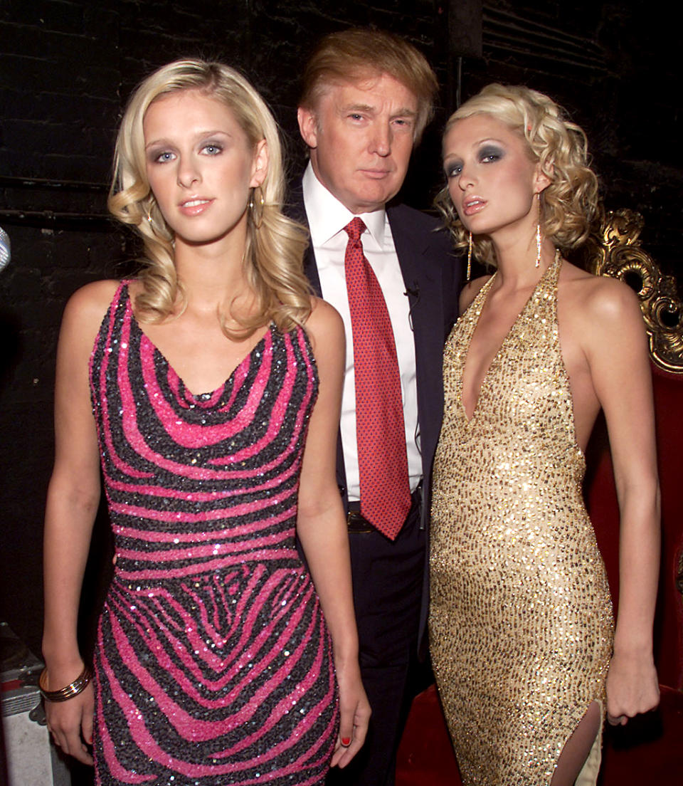 Nicky Hilton, Donald Trump, and Paris Hilton in 2001. (Photo: Frank Micelotta/ImageDirect)