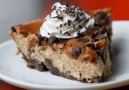 <div class="caption-credit"> Photo by: Kathy Patalsky</div><b>Peanut Butter Chocolate Chip Cheesecake</b> <br> Peanut butter, chocolate chips and plenty of creamy non-dairy cream cheese combine to make this beautiful pie, soy whip swirled on top. Give this vegan pie a try, peanut butter lovers. <br> <a href="http://www.babble.com/best-recipes/23-yummy-nut-butter-lovers-recipes/#peanut-butter-chocolate-chip-cheesecake" rel="nofollow noopener" target="_blank" data-ylk="slk:Get the recipe;elm:context_link;itc:0;sec:content-canvas" class="link "><i>Get the recipe</i></a> <br>