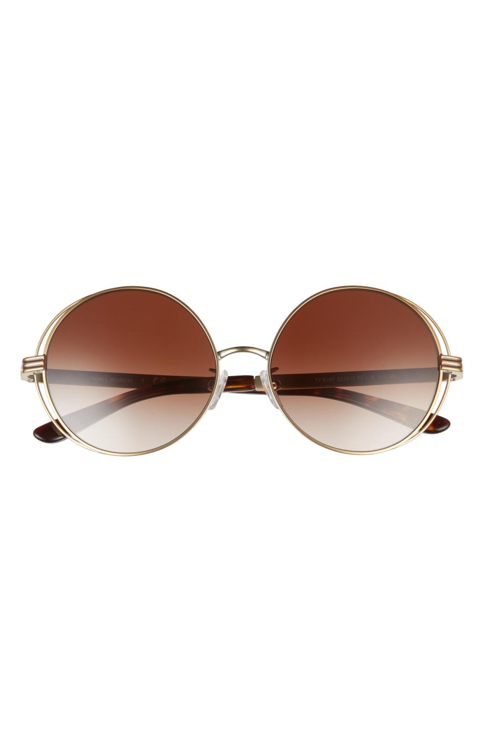 Tory Burch 56mm Gradient Round Sunglasses