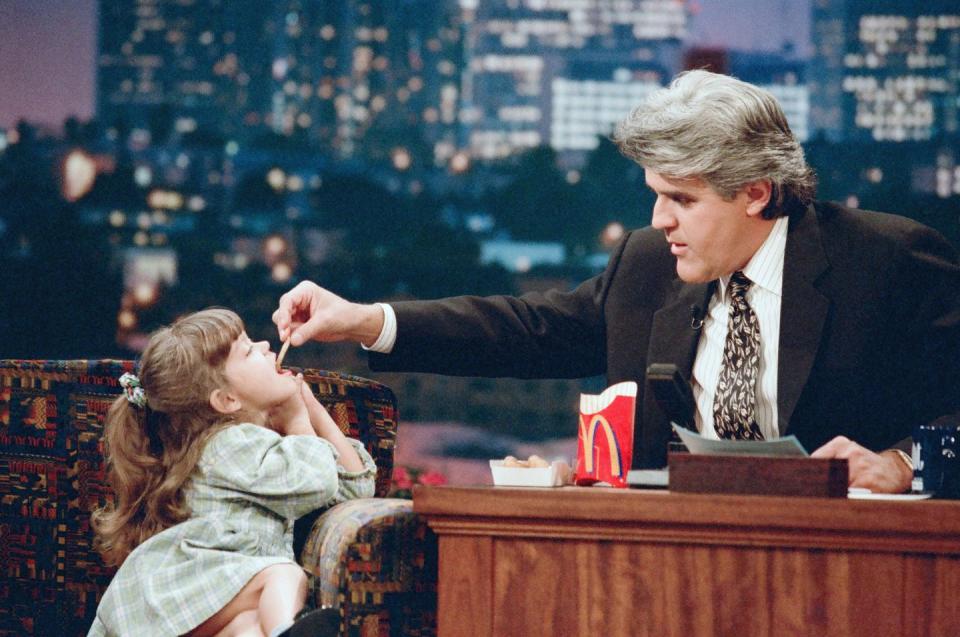 <p>We're not exactly sure what's going on here, all we know is that Jay fed four-year-old genius Stephanie Gobran during an interview on October 28, 1996.</p>