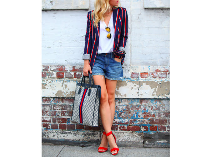 With Denim Shorts and a Blazer