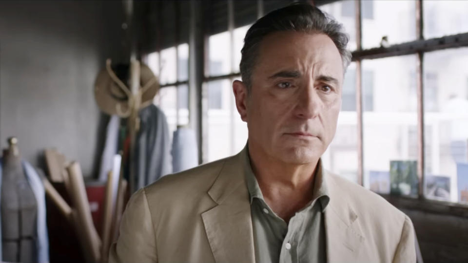 Andy Garcia looks on with tears in his eyes in Father of the Bride.