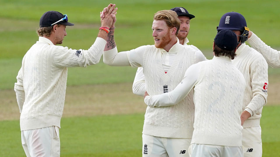 Seen here, Ben Stokes celebrates a wicket for England in the second Test against the West Indies.