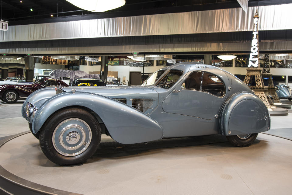 The crown jewel of the Mullin Collection, this 1939 Bugatti Type 57 SC Atlantic will be kept by co-owner Rob Walton.