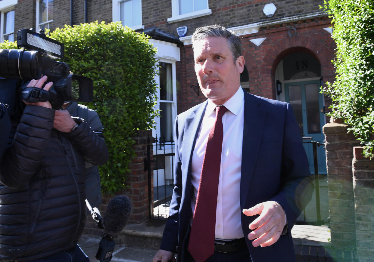 Labour leader Sir Keir Starmer leaving his north London home following the result in the Hartlepool parliamentary by-election. Picture date: Friday May 7, 2021.