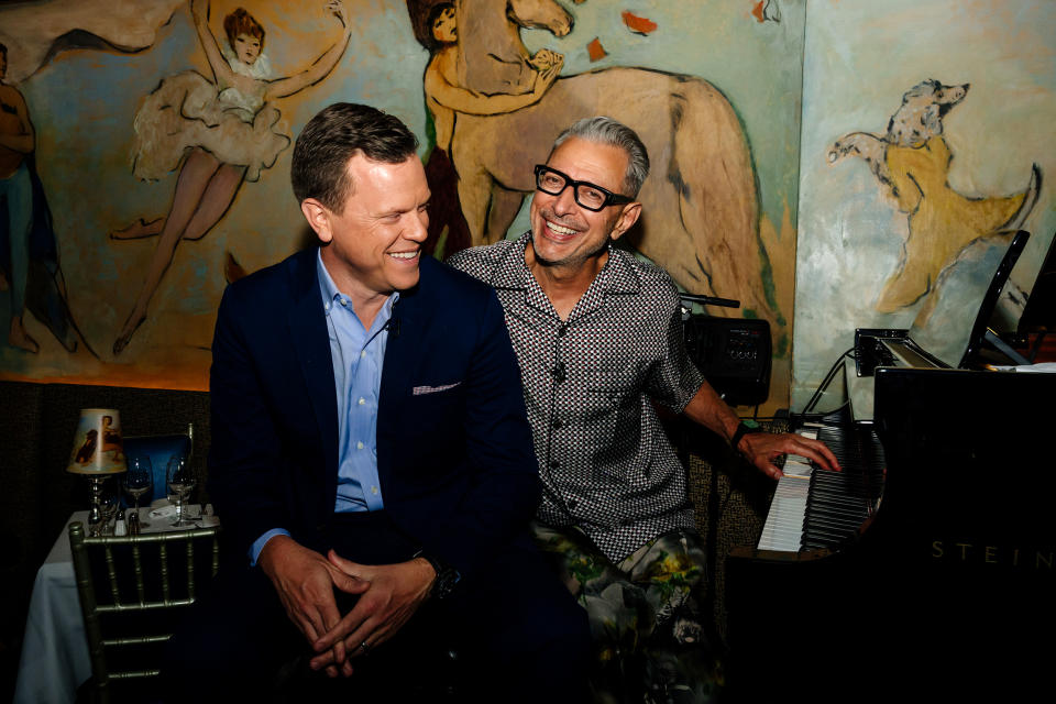 Jeff Goldblum and Willie Geist on July 3, 2022. (Nathan Congleton / TODAY)