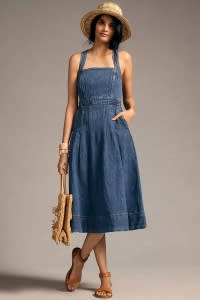 denim midi dress