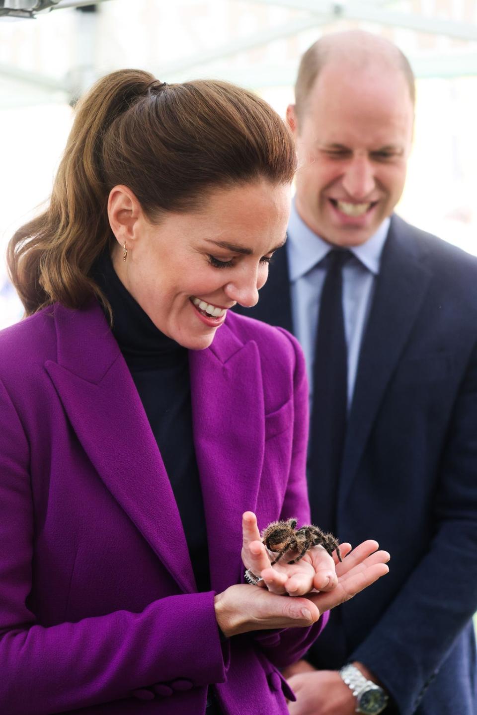 The Duchess of Cambridge handles a tarantula called Charlotte (Chris Jackson/PA) (PA Wire)