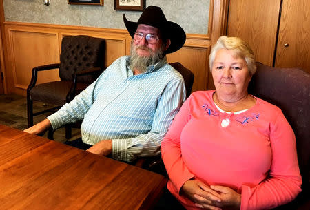 Clayton and Teresa Franklin, parents of Cody Franklin, sit in their lawyer's office in Greenwood, Arkansas, U.S. October 19, 2017. Picture taken October 19, 2017. REUTERS/Peter Eisler
