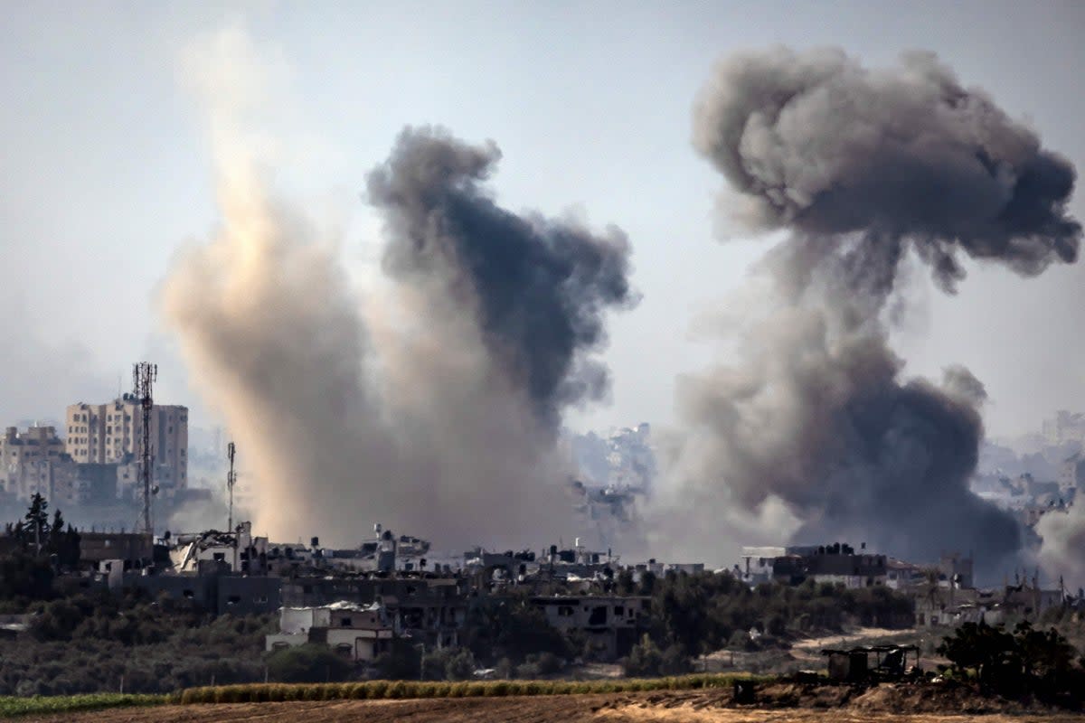 Israeli bombardment of the Gaza Strip continued on Tuesday  (AFP)