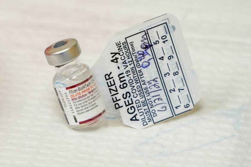 A vial of the Pfizer COVID-19 vaccine for children 6 months through 4 years old is seen June 21, 2022, at Montefiore Medical Group in the Bronx borough of New York. New data from Pfizer and BioNTech show their tot-sized COVID-19 vaccine was 73% effective in protecting children younger than 5 as omicron spread in the spring. Vaccinations for babies, toddlers and preschoolers opened in the U.S. in June after months of delay. Pfizer's three-dose version was authorized with only preliminary effectiveness data — evidence the company updated on Tuesday, Aug. 23, 2022. (AP Photo/Mary Altaffer)