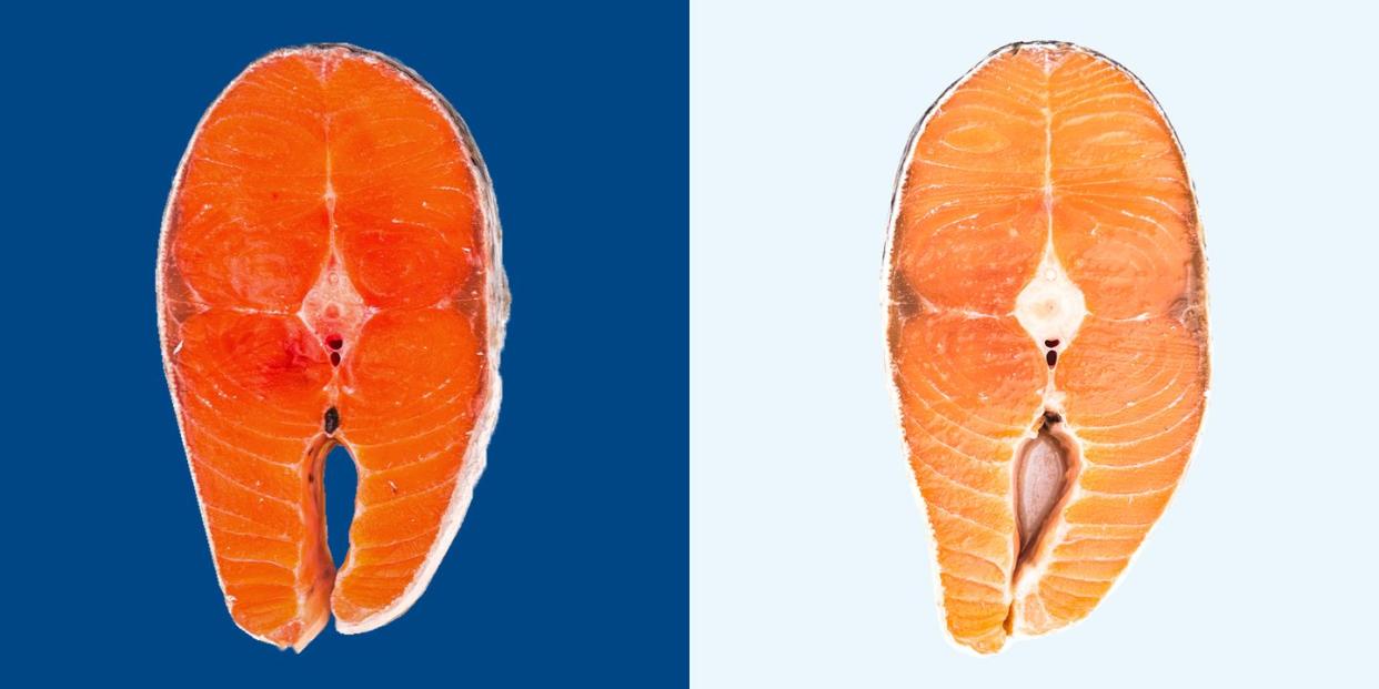 farmed salmon and wild salmon