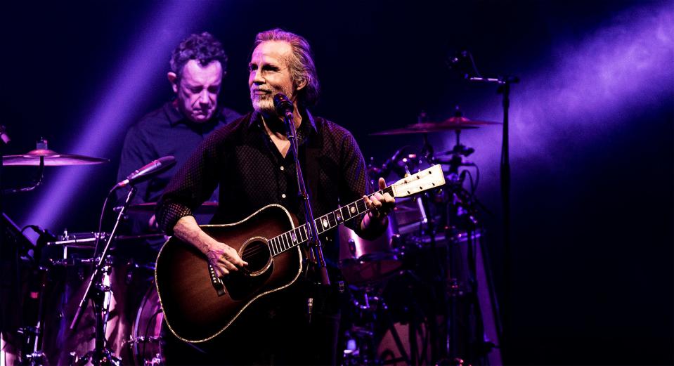 Jackson Browne performed with his band while opening for James Taylor at the KFC Yum Center on Friday. Aug. 13, 2021