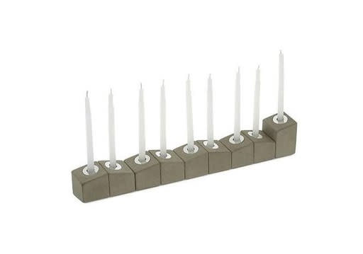 Nine-Piece Concrete Menorah by Marit Meisler