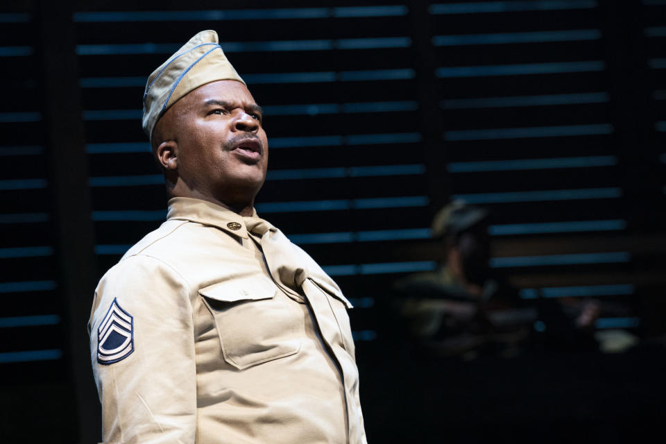 This image released by Polk & Co. shows David Alan Grier during a performance of "A Soldier's Play" in New York. Grier was nominated for a Tony Award for Best Performance by an Actor in a Featured Role in a Play for his role in "A Soldier's Play." (Joan Marcus/Polk & Co. via AP)