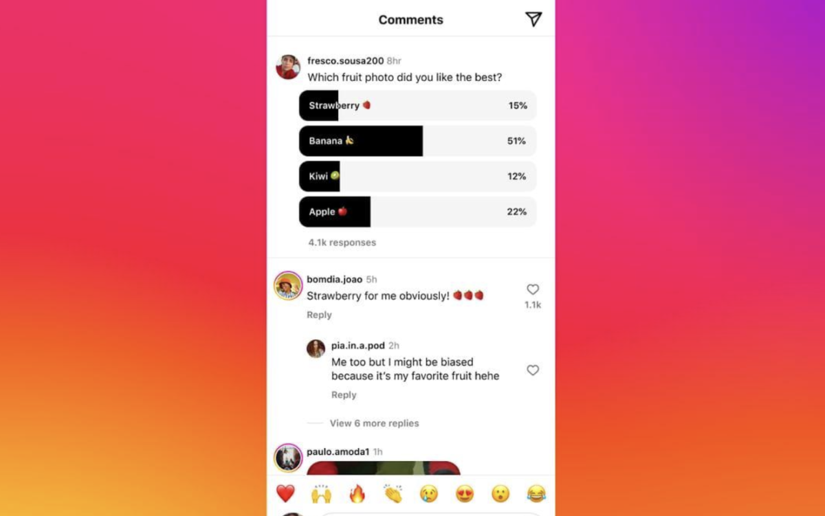 Instagram will soon let you create polls in the comments section of your posts