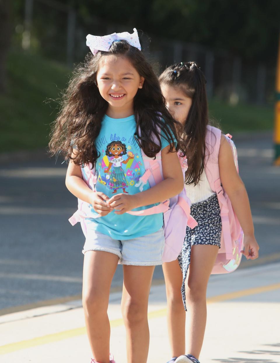 Students arrive for the first day of school at West Haverstraw Elementary Sept. 5, 2023.