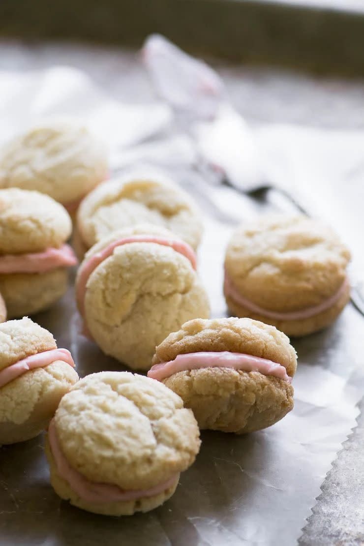 roasted rhubarb ladys kiss spring cookie recipe