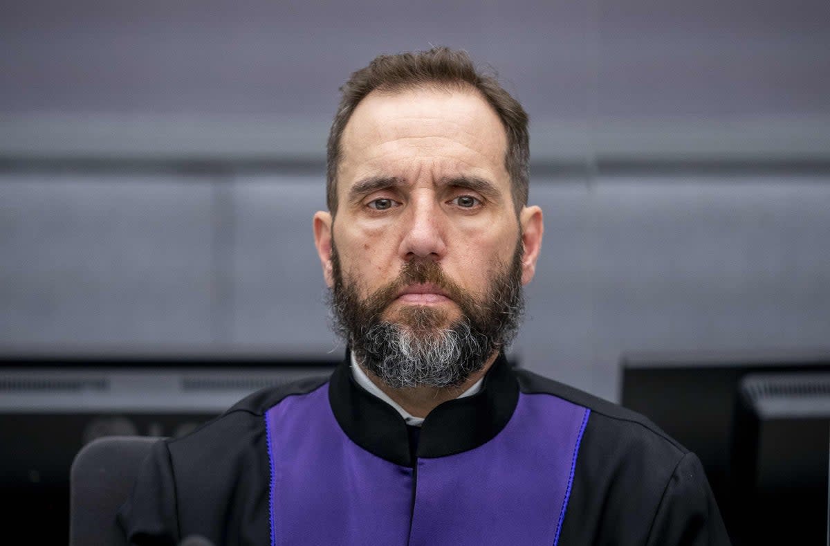 Jack Smith presiding during a war crimes court hearing at The Hague on November 2020 (POOL/AFP via Getty Images)