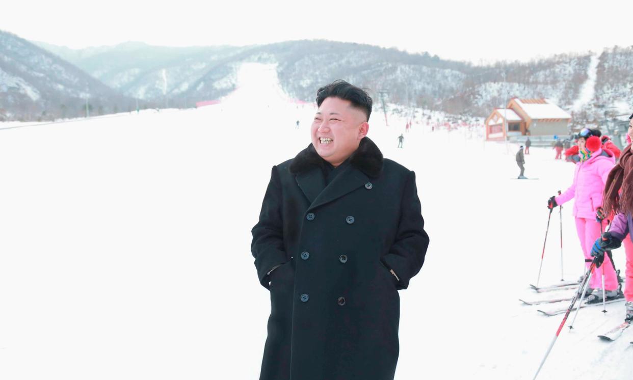 <span>Kim visited the ‘five-star’ ski resort in the Masik Pass region, which features a hotel, ski service and rental shops, when it opened in 2013. This undated photo was released by North Korea's Korean Central News Agency.</span><span>Photograph: KCNA/Reuters</span>