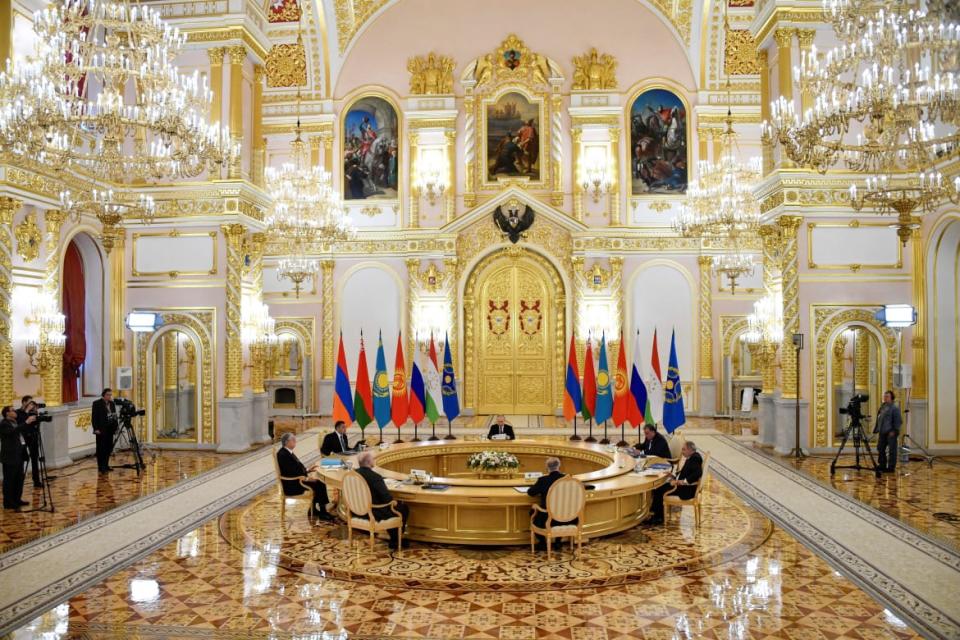 <div class="inline-image__caption"> <p>Collective Security Treaty Organization (CSTO) hold a meeting in Moscow. </p> </div> <div class="inline-image__credit"> Alexander Nemenov/Pool/AFP via Getty Images </div>