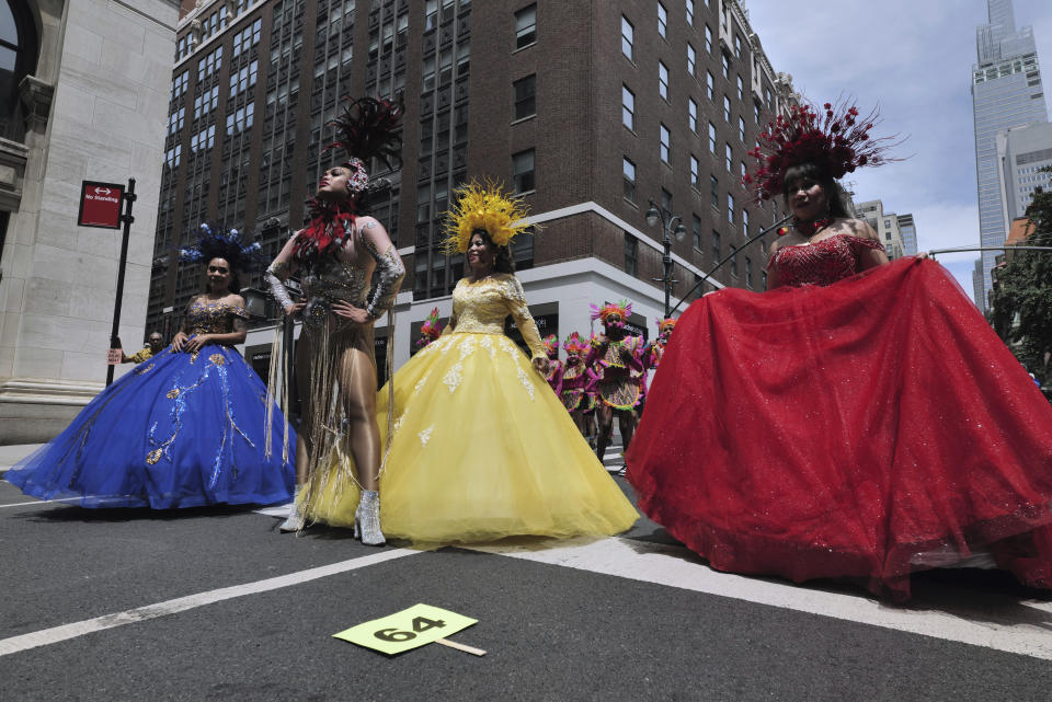 People participate in the Philippine Independence Day parade in New York, Sunday, June 2, 2024. Independence Day in the Philippines is observed annually on June 12, commemorating the country's independence from Spain in 1898. (AP Photo/Patrick Sison)