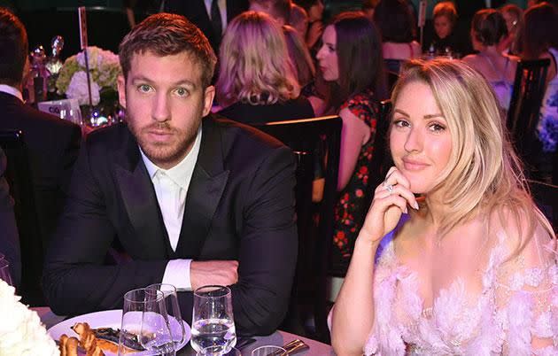 Calvin Harris with his mate Ellie Goulding at the GQ Awards. Source: Getty Images.