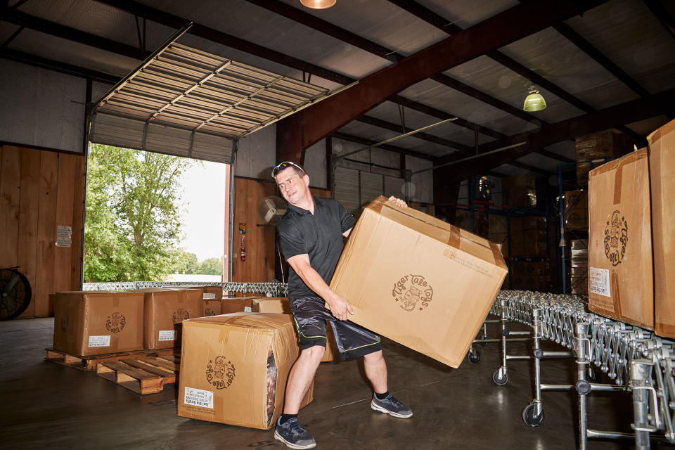 Boxes are sorted at the Viahart distribution facility in Wills Point, Texas on July 23, 2021.<span class="copyright">Jonathan Zizzo for TIME</span>