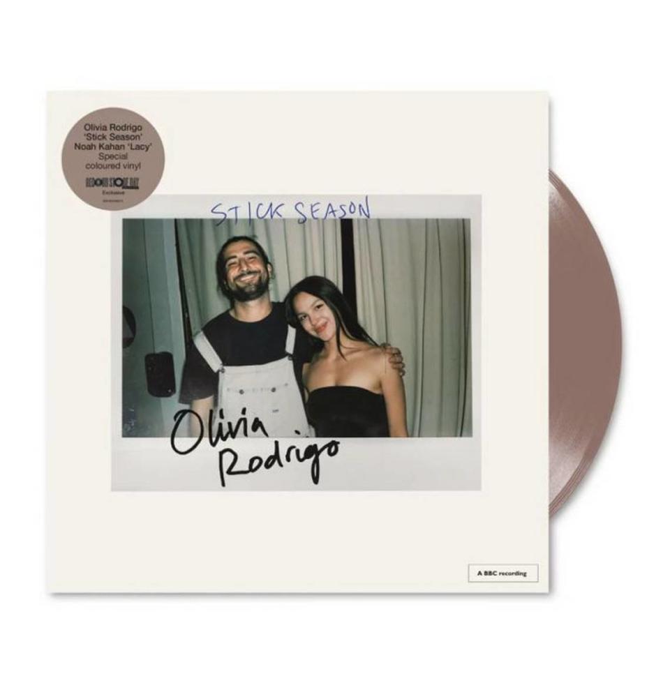 Olivia Rodrigo and Noah Kahan’s collaboration on a 7-inch 45, “Stick Season”/“Lacy” from the BBC Radio 1 Live Lounge is a hot title for Record Store Day 2024, with a 15,000 copy printing.