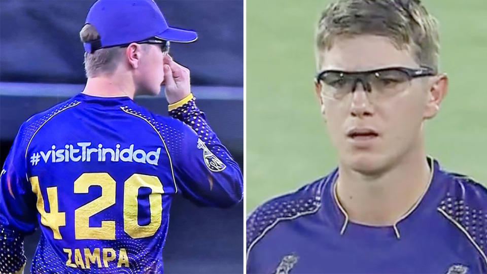 Adam Zampa's choice of shirt number 420 for Major League Cricket has raised eyebrows. Pic: Twitter