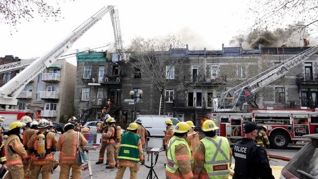 About 100 Montreal firefighters were called to the scene.