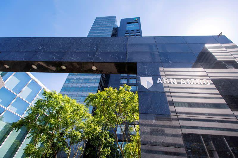 FILE PHOTO: ABN AMRO logo is seen at the headquarters in Amsterdam