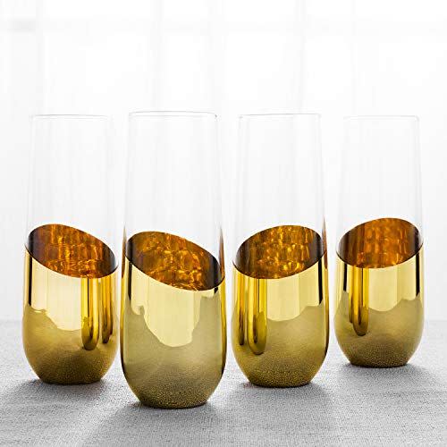 19) Stemless Champagne Flutes