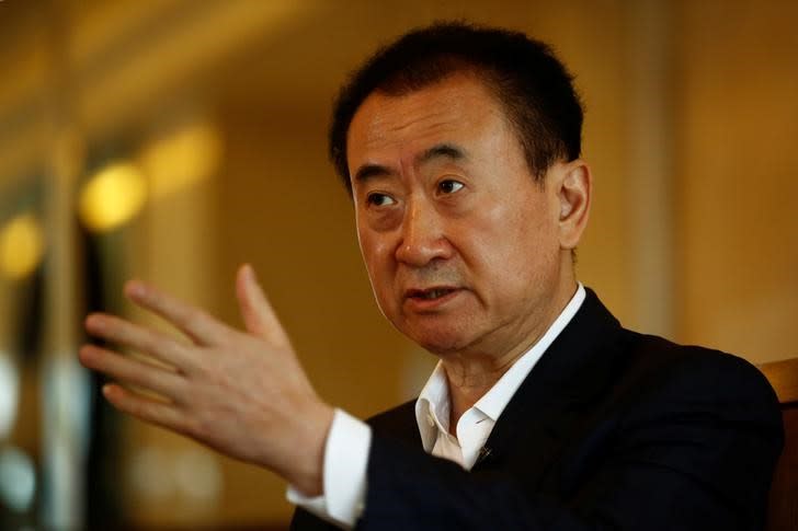 Wang Jianlin, chairman of the Wanda Group, speaks during an interview in Beijing, China, August 23, 2016. REUTERS/Thomas Peter