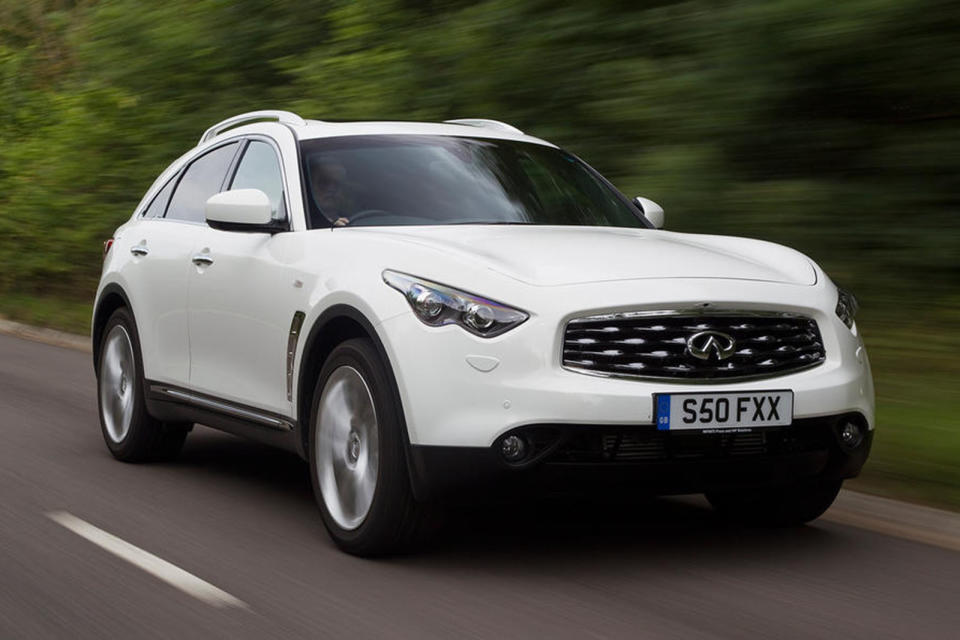 <p>If you fancy a left-field, still-handsome SUV, consider the Infiniti FX. It’s available with a diesel or petrol V6 and, indulgently, a loaded 390bhp 5.0 -litre petrol V8.</p>