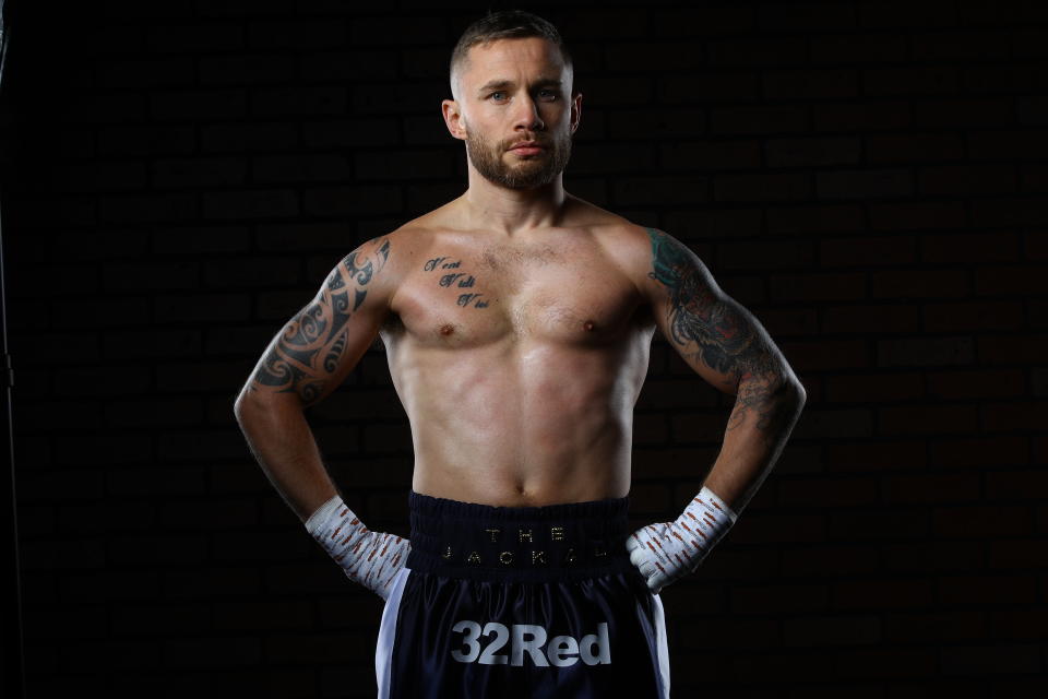 LAS VEGAS, NV - NOVEMBER 27: Carl Frampton poses for portraits inside the bubble at the MGM Grand on November 27, 2019 in Las Vegas, Nevada. (Photo by Mikey Williams/Top Rank Inc via Getty Images)