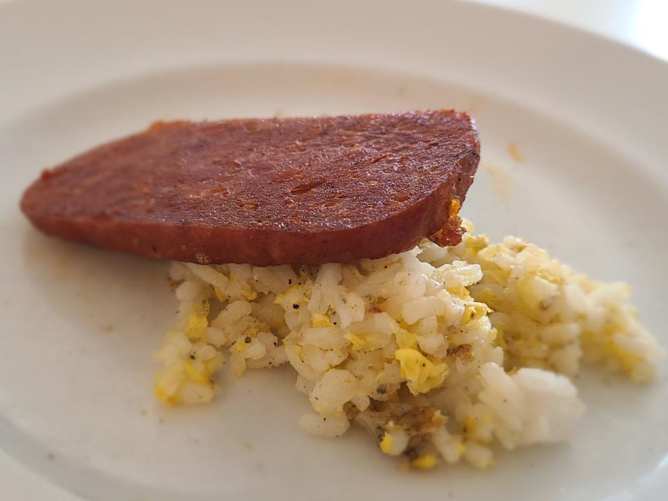 chorizo spam with egg rice