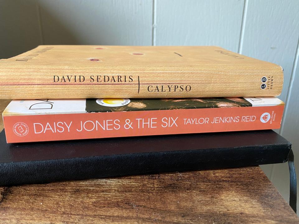 a stack of books in a table