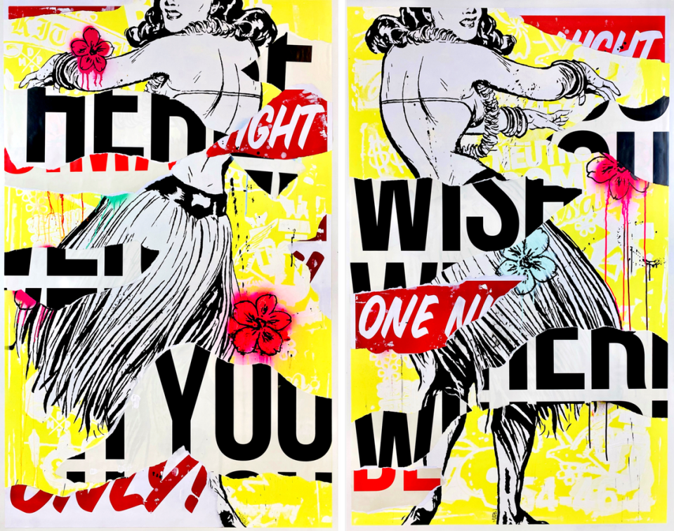 “You Wish” by Daniel Marin, a Miami-based, Cuban American artist, is on display at the Tower Theater in Little Havana.