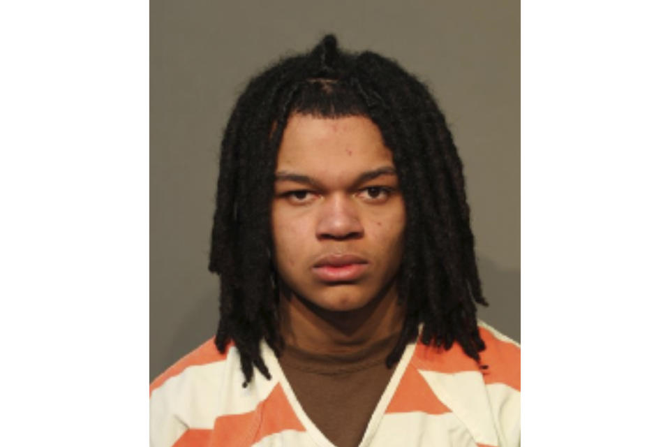 This booking photo provided by the Polk County, Iowa, Jail shows Preston Walls of Des Moines, Iowa. Walls, the 18-year-old who police say was involved in an ongoing gang dispute, walked into the common area of an alternative education program for at-risk students on Monday, Jan. 23, 2023, and fatally shot two teenagers in a premeditated attack, according to a charging document released Tuesday, Jan. 24. Walls was charged with two counts of first-degree murder, one count of attempted murder and one count of criminal gang participation. (Polk County Jail via AP)