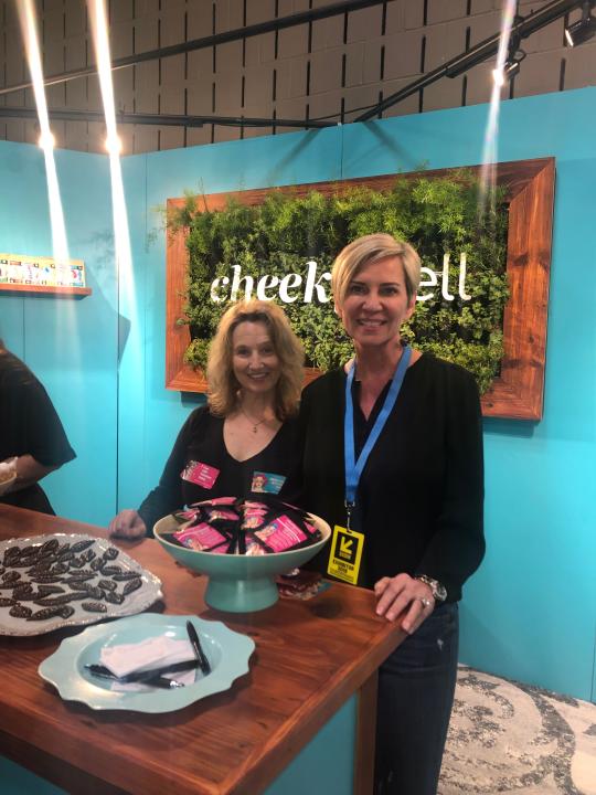 Cheekywell founder and CEO Anita Pluymen, right, talks about the uses of CBD.