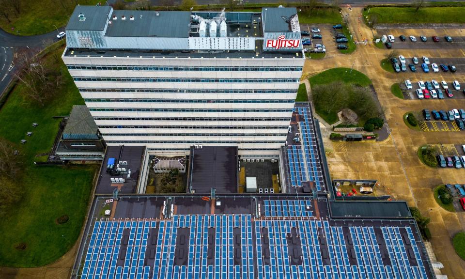 <span>Fujitsu’s offices in Berkshire. The Tokyo-based company has promised to contribute to compensation to Post Office owner operators. </span><span>Photograph: Bloomberg/Getty</span>