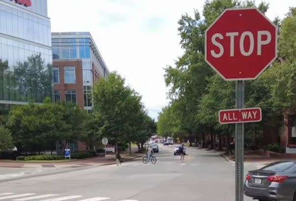 an all-way stop sign