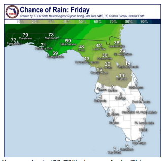 Rain chances across Florida Jan. 26, 2024.